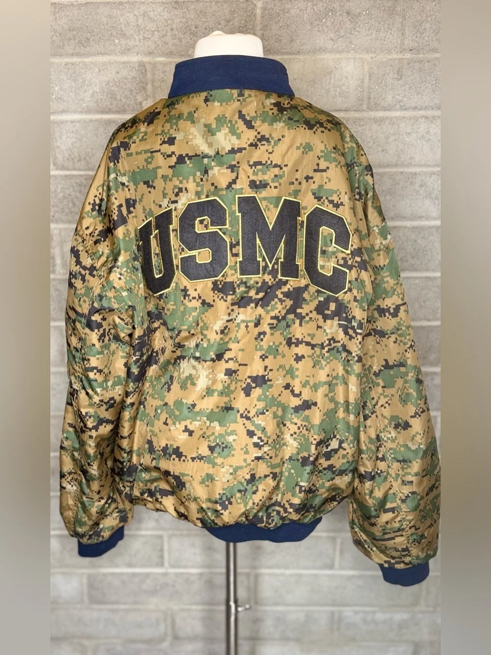 USMC Reversible Marine Corps Jacket Large Camo USA Full Zip Military Coat L